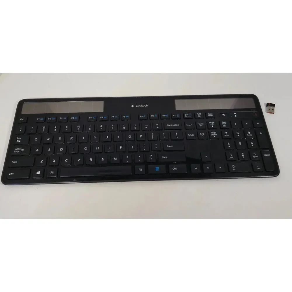 Logitech K750 Wireless Solar Keyboard W/ Dongle + New Battery, Works READ